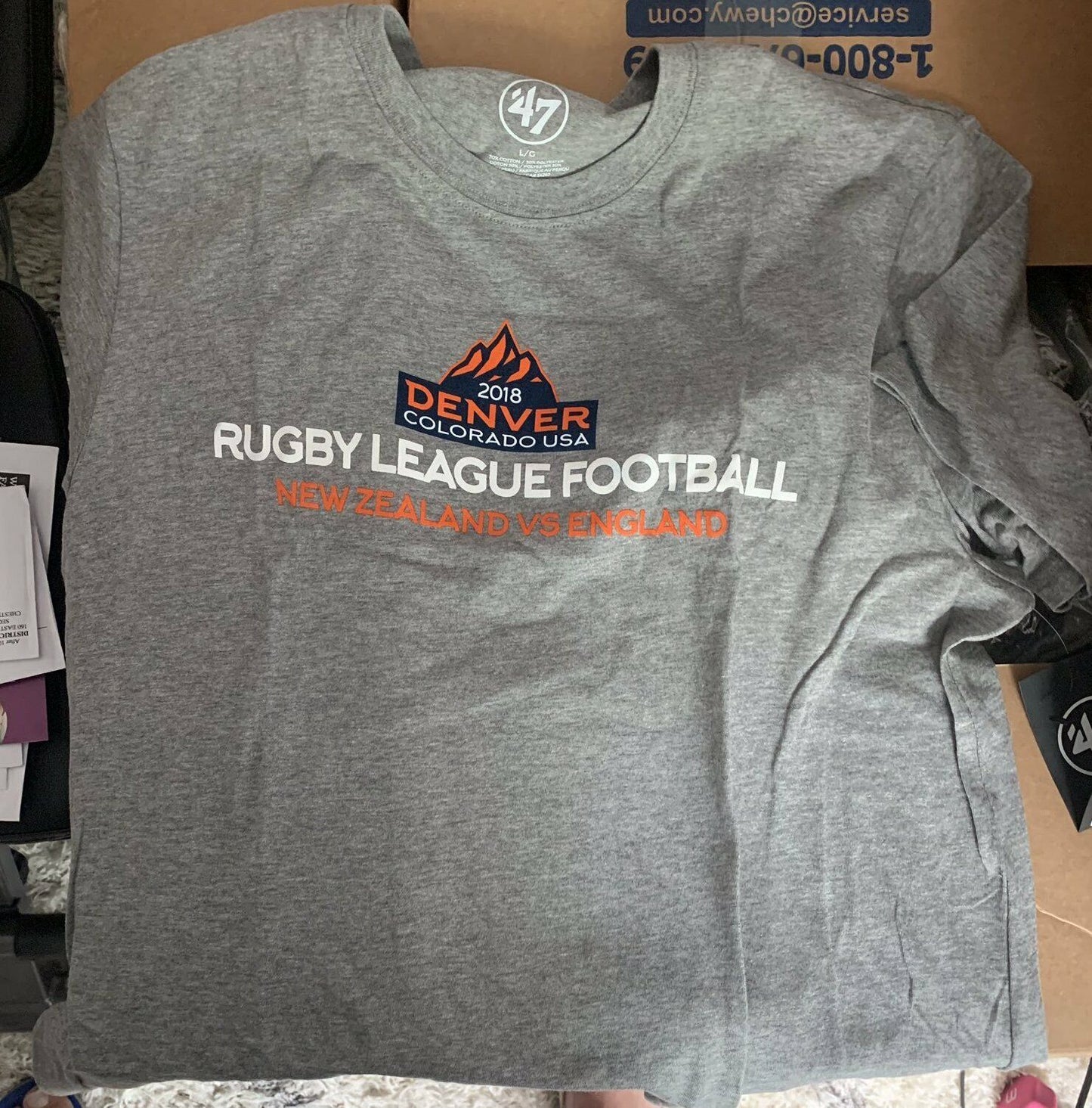 Denver Test 'Rugby League Football' men's t-shirt (grey)