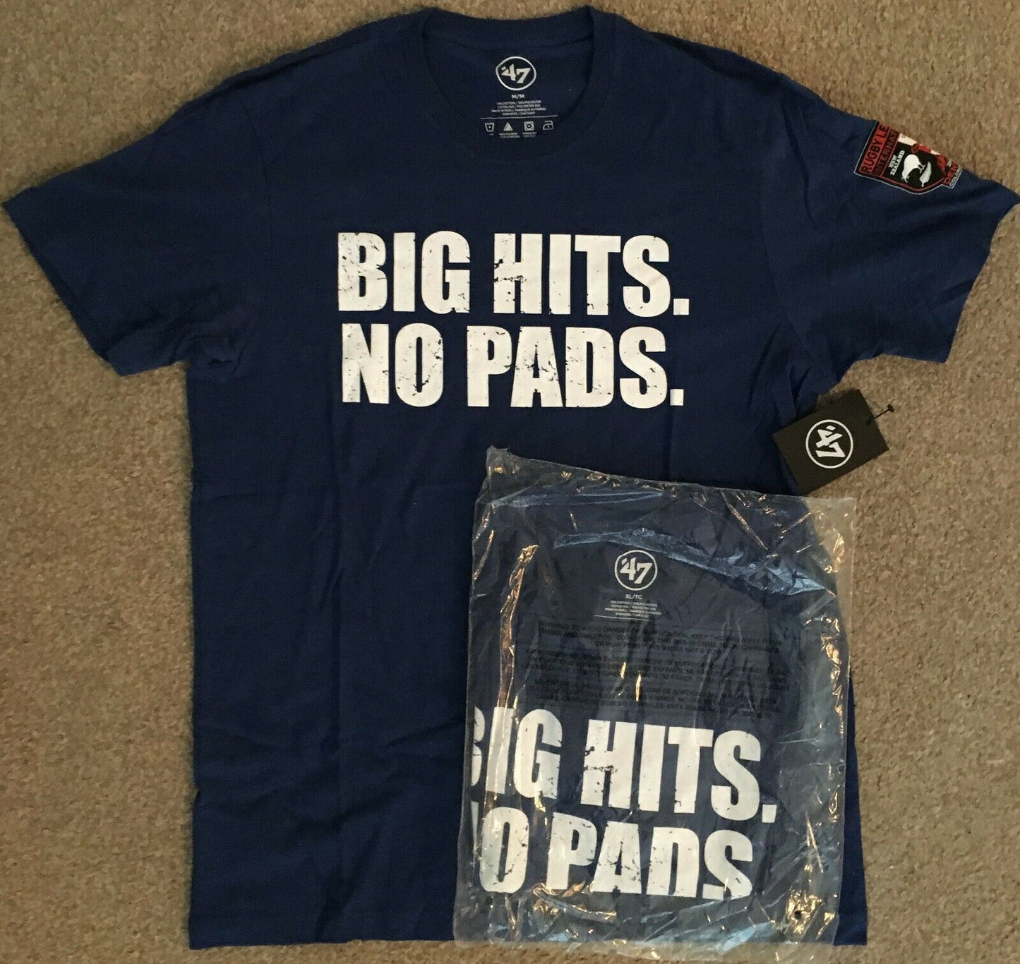 Denver 'Big Hits, No Pads' men's t-shirt (blue)