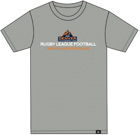 Denver Test 'Rugby League Football' men's t-shirt (grey)