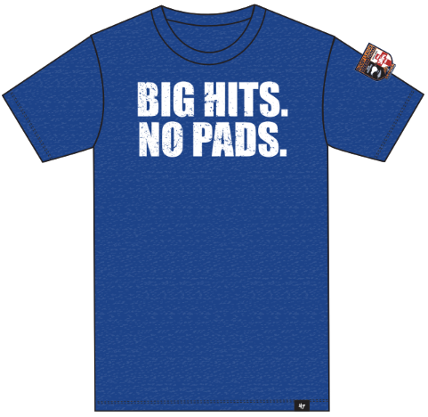 Denver 'Big Hits, No Pads' men's t-shirt (blue)